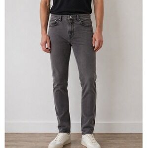Lucky Brand 121 Slim Straight Mens Gray Pants 34x32 Cotton Blend Stretch Jeans